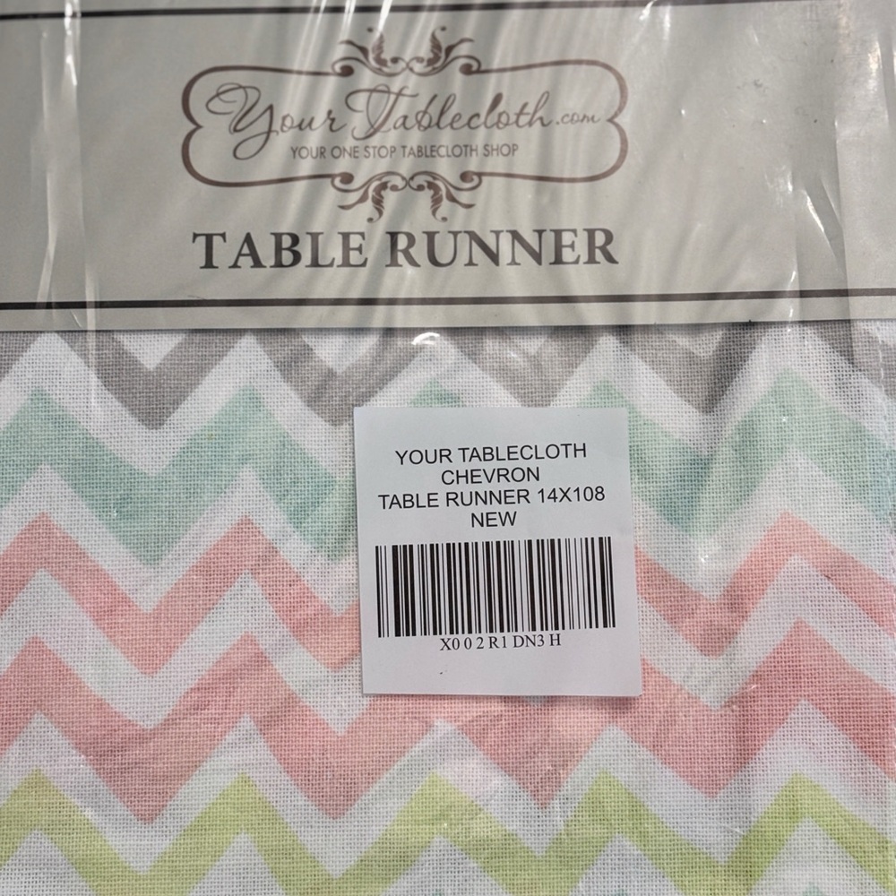 Chevron Table Runner in Spring Pastel - Picture 5 of 7